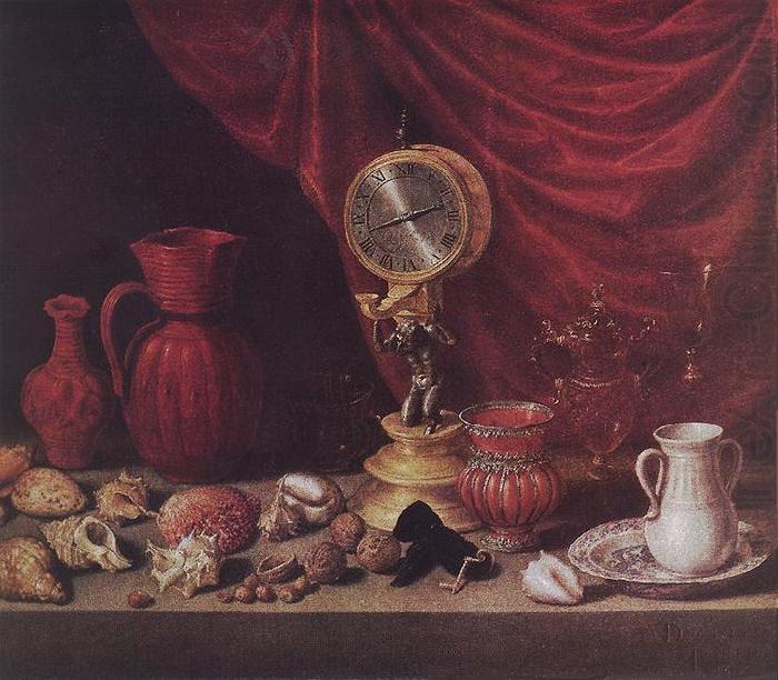 PEREDA, Antonio de Stiil-life with a Pendulum sg oil painting picture